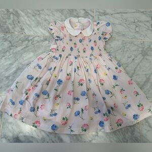 Janie and Jack Floral Pink Dress with Blue and Yellow Accents